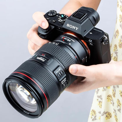 Viltrox EF-NEX IV Lens Adapter EF/EF-S Lens to E-Mount Auto Focus Lens Adapter Ring for Canon EOS EF/EF-S Lens to Sony E Mount Cameras A9 A9II A7IV A7III A7R A7 A6700 A6600 A6000 NEX-VG30 NEX-EA50