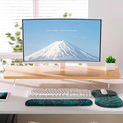 Mouse Pad Wrist Support, Laokiiy 2 in1 Keyboard Wrist Rest+ Ergonomic Mouse Pad, Non-Slip Wrist Rest for Computer Keyboard, Made Easy Typing & Relieve Wrist Pain（Banana Leaf Green）