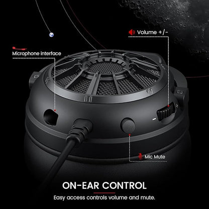 EKSA StarEngine S Gaming Headset for PC, PS4, PS5, Switch, Xbox One, Xbox Series X/S-Wired Gaming Headphones with Detachable Noise Cancelling Mic, 50mm Drivers, 3.5mm Over-Ear Computer Headphones