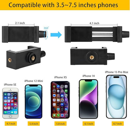 Drill Base Truck Phone Stand for 3.5~7.5 inches iPhone/HTC/LG/Nexus/Huawei/Smart Phones, Fit for Truck, Car,Van, Vehicles, 360°Adjustable Aluminum Alloy Mount