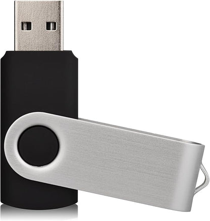 20 Pack USB 2.0 Flash Drives - 32GB Memory Stick, Black