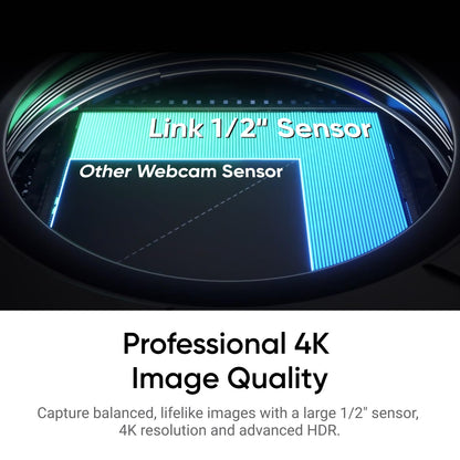 Insta360 Link 2 - PTZ 4K Webcam for PC/Mac, 1/2" Sensor, AI Tracking, HDR, AI Noise-Canceling Mic, Gesture Control for Streaming, Video Calls, Gaming, Works with Zoom, Teams, Twitch & More