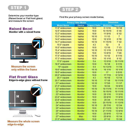 WELINC 21 Inch (Measured diagonally) 16:10 Wide -Monitor Privacy Screen Filter - Width 17.8 Inch (452 mm), Height 11.14 Inch (283 mm) Except Edges - Please Check the Dimensions of the Screen!