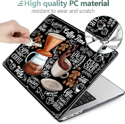 MEEgoodo Case for M4/M3/M2 MacBook Air 13.6 inch Case 2025 2024 2022, Fit Model A3240/A3113/A2681, Laptop Hard Shell with Keyboard Cover Compatible with MacBook Air 13 inch, Coffee