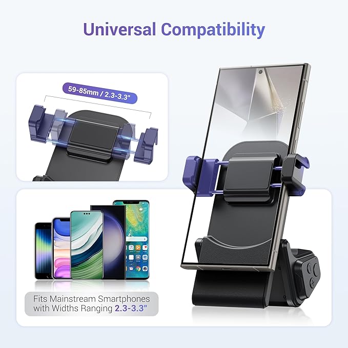 KIWIFOTOS Travel Phone Camera Grip Smartphones Tripod Handle with Remote Control & Cold Shoe Mount for iPhone 16 15 14 Pro Max Samsung S24 S25 Selfie Vlog Video Shooting