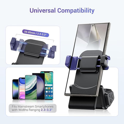 KIWIFOTOS Universal Phone Camera Grip Phone Tripod Mount with Remote Control & Cold Shoe Adapter for iPhone 16 Pro Max Samsung Travel Selfie Vlog Video Shooting Camera Grip