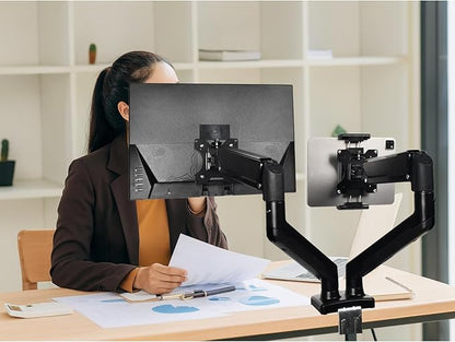 Universal VESA Mount Adapter for Tablets – Spring Clamp Holder for iPad and Portable Monitors up to 15.6″ – Fits VESA 75x75 & 100x100 – Compatible with Surface, Galaxy Tab, and 2-in-1 Laptops