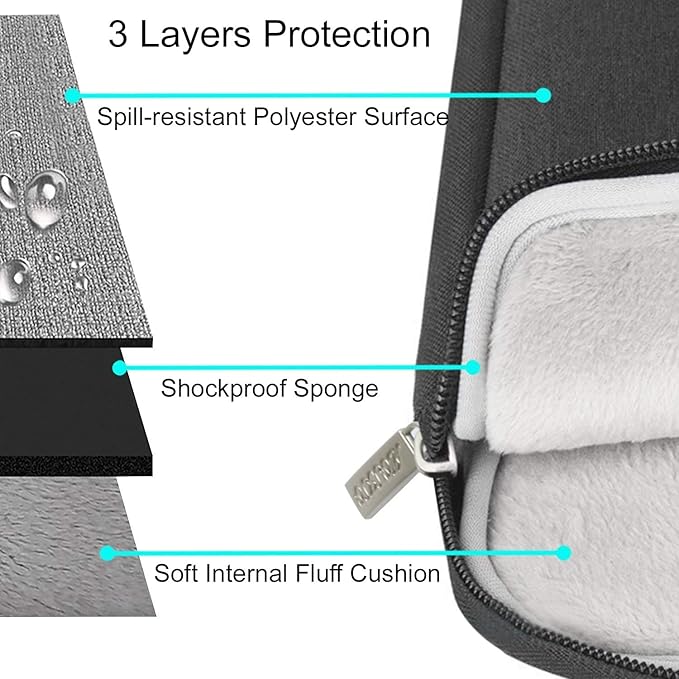 MOSISO Laptop Case 24 inch, 24 inch Laptop Sleeve Compatible with ASUS Gaming Monitor HP Dell Lenovo Notebook, Polyester Vertical Computer Sleeve Bag with Pocket, Black