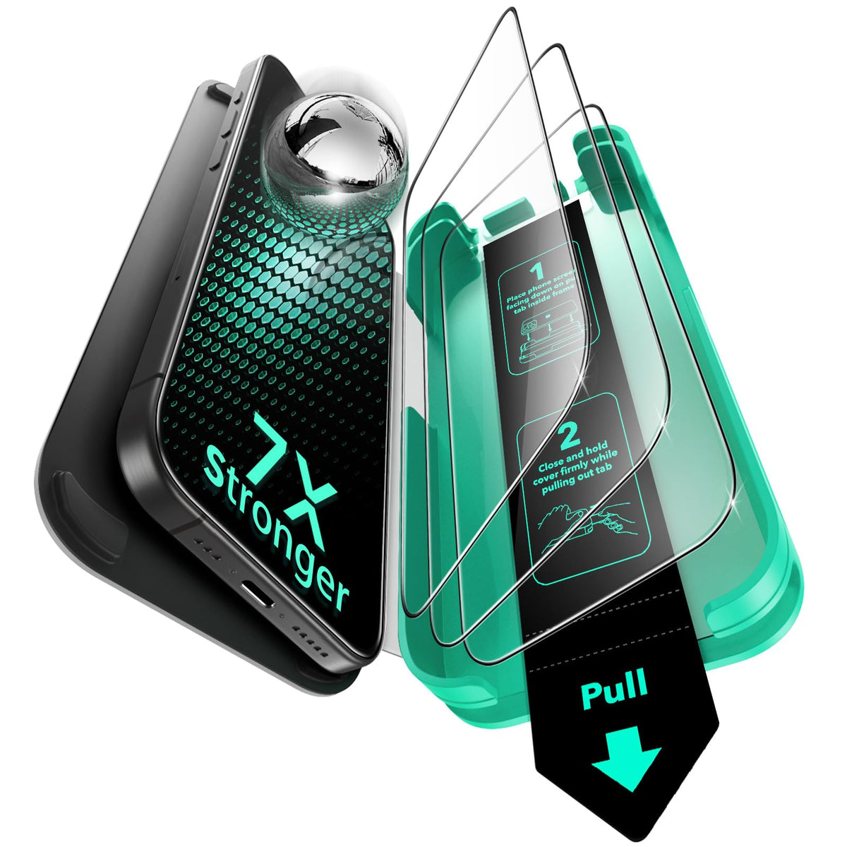 ESR 3 Pack for iPhone 16/15 Screen Protector, Armorite