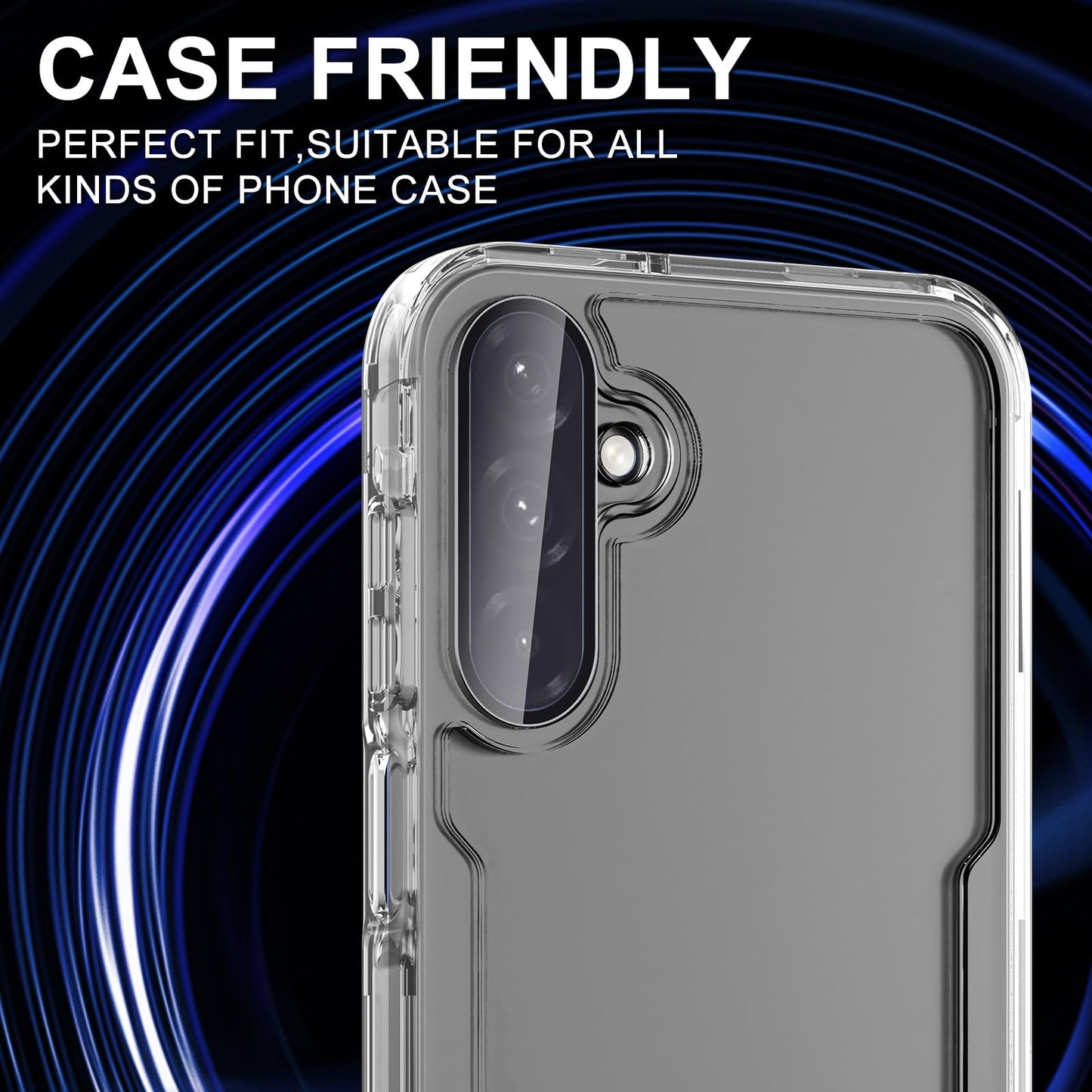 Avocase for Samsung Galaxy A36/A56 Camera Lens Protector, Individual Metal Ring Tempered Glass Lens Cover, [Strong Adsorption] Scratch Resistant Ultra-Thin HD Clear Lens Cover, 1 Set-Black