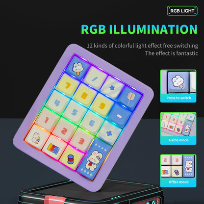 Adventurers K812 Wired Mechanical Numeric Keypad, 19-Key Hot-Swappable RGB Numpad, Macro Programmable, Detachable Type-C Cable, Game/Office Mode Switch – for PC/Laptop/Desktop (Purple)