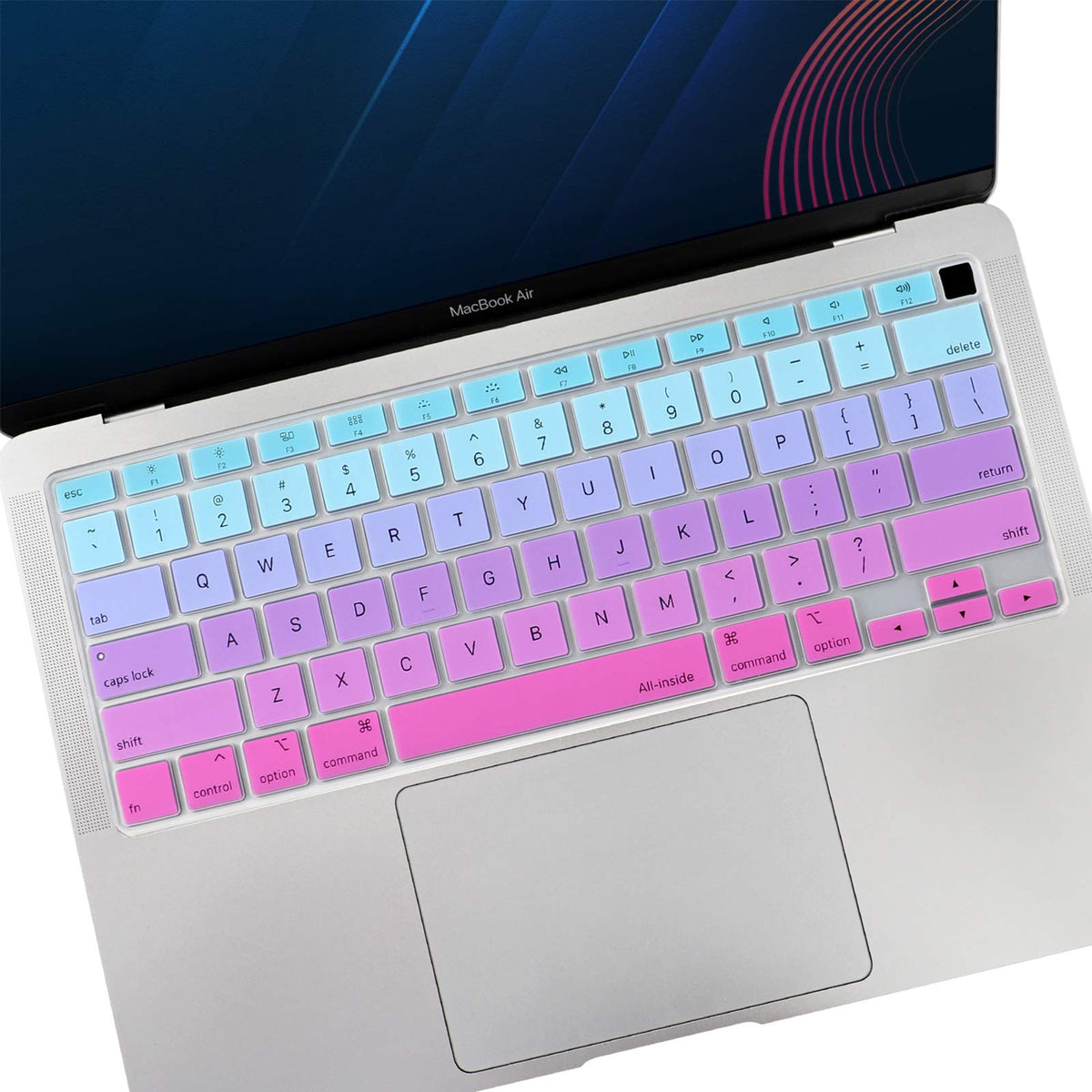 Allinside Green Ombre Keyboard Cover Skin for MacBook Pro 13" 15" 17" (2015 or Older Version), MacBook Air 13" A1369/A1466, Older iMac Wireless Keyboard MC184LL/B