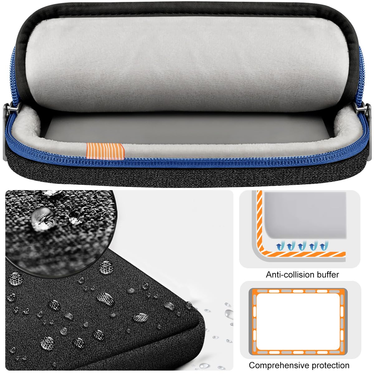 ZINZ 360 Protective Laptop Case 15" 15.6" 16" Sleeve, Water-Resistant Handbag with Straps Compatible with 16" MacBook Neo, MacBook Pro Air 16"/15", XPS 16" and Most 15" 15.6" 16" Notebooks,B01BL02