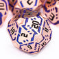OGCOPHEN Metal DND Sci-fi Dice Set 7PCS Stripe Polyhedral Dice for Dungeons Dragons RPG Role Playing Game, Glitter D and D Dice with Gift Box D6 D8 D10 D12 D20 (Black&Blue Purple)