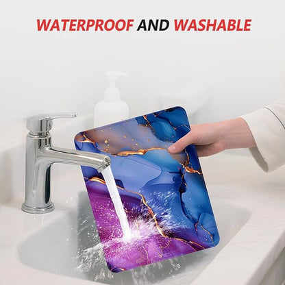 ITNRSIIET Mouse Pad Non-Slip Rubber Base Smooth Surface Stitched Edges Waterproof Durable Compatible with All Mice for Office & Gaming, Desk Accessory, 10.2x8.3x0.12 inch, LiquidGold