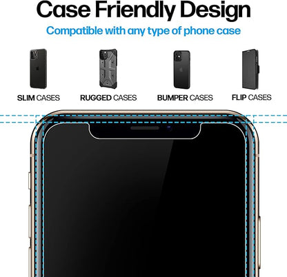Power Theory Designed for iPhone Xs Max Screen Protector Tempered Glass [9H Hardness], Easy Install Kit, 99% HD Bubble Free Clear, Case Friendly, Anti-Scratch, 2 Pack