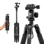 SIRUI Lightweight Carbon Fiber Travel Tripod, 6kg Load Capacity Compact Camera Support with Carry Bag, Portable for DSLR Mirrorless Cameras, Max Height 54" for Hiking Vacation Vlogging