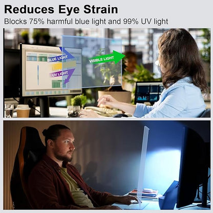 27-28 Inch Blue Light Filter for Computer Monitor, Computer Screen Blue Light Blocker Panel (24.8''x14.6'') for Widescreen Desktop LCD TV PC Monitor, HD Not Anti-Glare