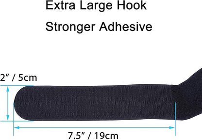 Extra Large 4 Pack 2 x 48 Inches Hook and Loop Strap, Reusable Fastening Cable Tie Down Straps by Wisdompro - Reusable, Durable Functional Cinch Cable Straps for Your Home, Office, Workspace