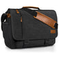 ESTARER 13-14 Inch Laptop Messenger Bag Water-Resistant Canvas Shoulder Bag for Business College, Grey