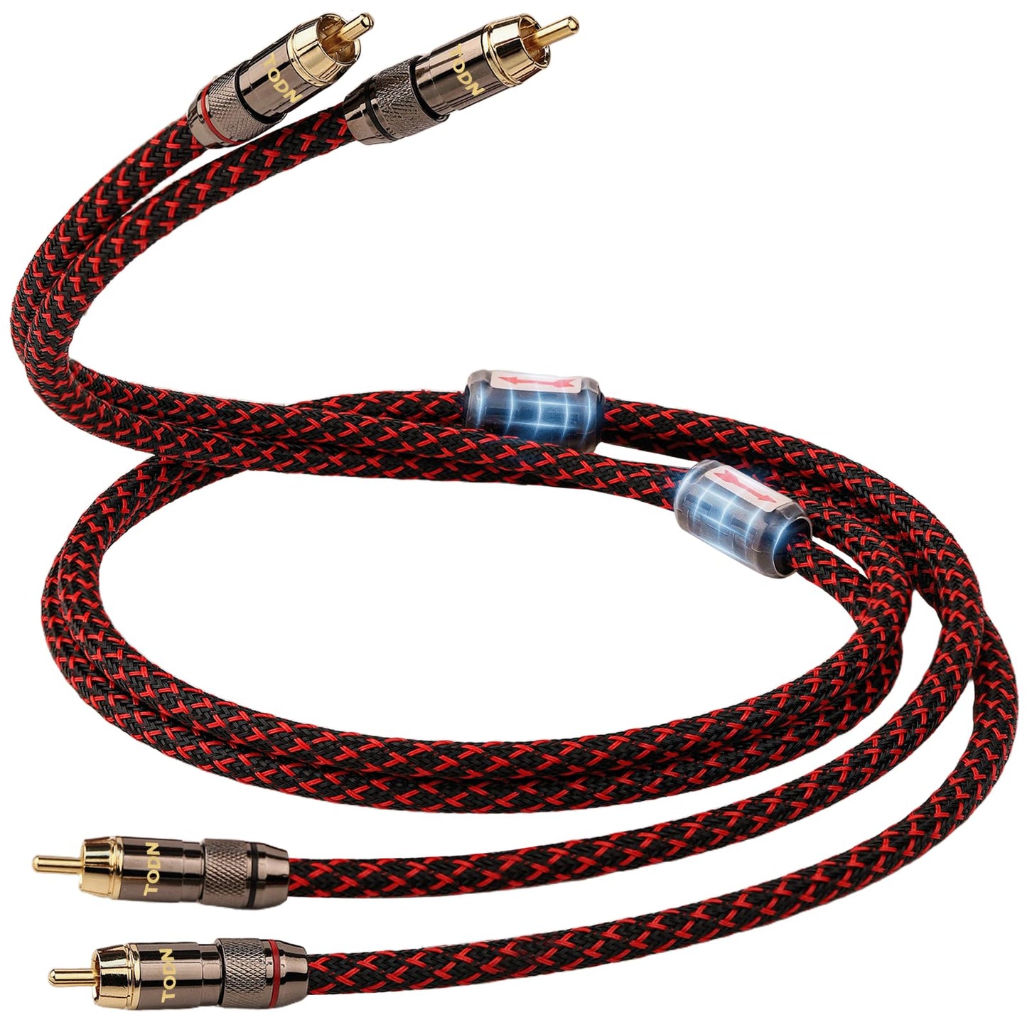 TODN RCA Cables Audiophile 3ft HiFi Stereo Shielded for Car/Home Audio