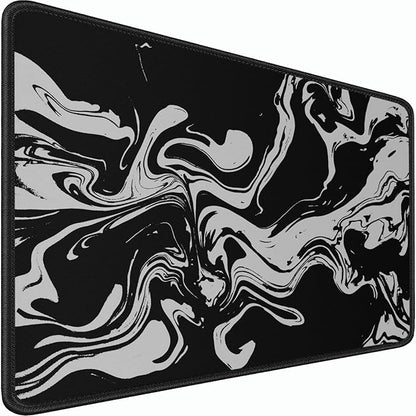 Gaming Mouse Pad, 31.5x15.7 inch Large Extended Computer Keyboard Mouse Mat, Water Resist Non-Slip Mousepad Rubber Base Long XXL Desk Mouse Pad for Gaming, Office & Home, Marble White