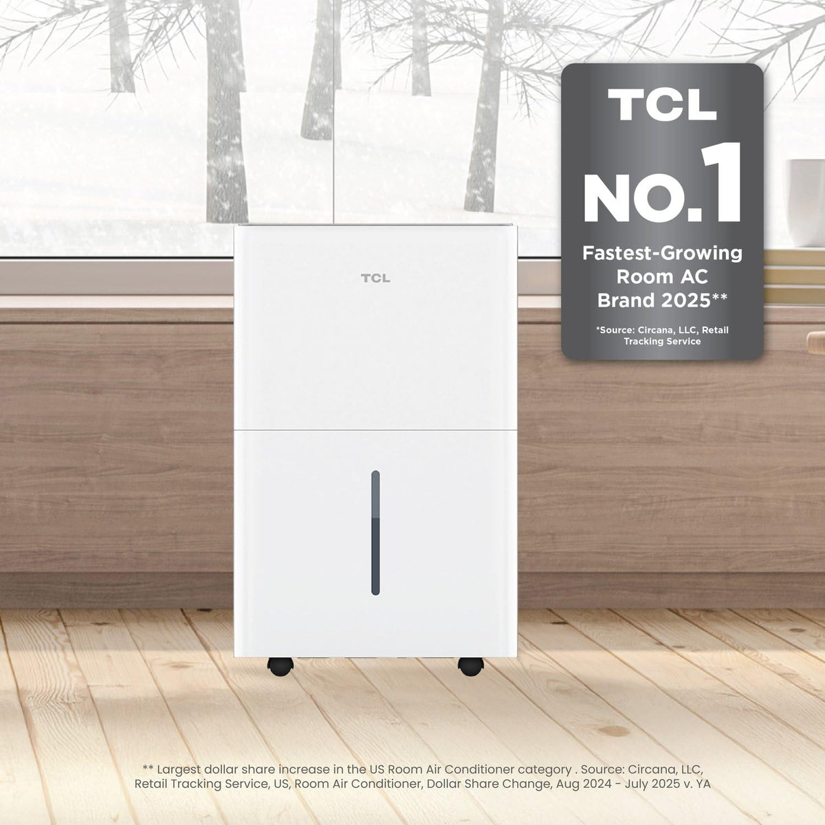 TCL 4500 Sq. Ft. 50-Pint Smart Dehumidifier, Energy Star 2024, Ideal for Whole House, Including Basements, Bedrooms, Bathrooms, Attics & Garages, Compatible with Alexa/Google Assistant