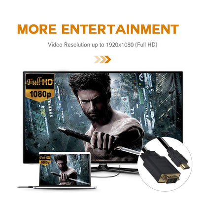 PeoTRIOL HDMI to VGA Cable, 1080P HDMI Male to VGA Male M/M Video Converter Cord VGA Adapter Compatible w/HDMI Desktop, Laptop, DVD to 15 Pin D-SUB VGA HDTV Monitor Projector - 6Feet