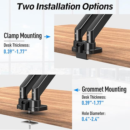 MOUNTUP Dual Monitor Mount Fits Max 39'' Screen, Ultrawide Dual Monitor Desk Mount Hold 4.4-33 lbs, Adjustable Gas Spring Double Monitor Arms, Computer Monitors Stand with USB, VESA Monitors Bracket