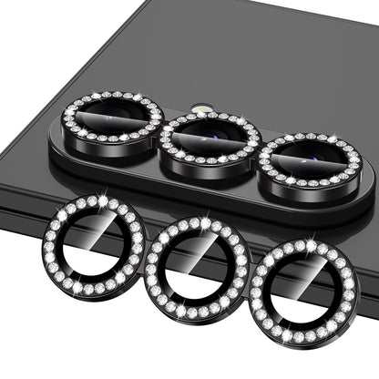 Avocase for Samsung Galaxy Z Fold 7 Camera Lens Protector, Individual Metal Ring Tempered Glass Lens Cover, [Strong Adsorption] Scratch Resistant Ultra-Thin HD Clear Lens Cover, 1 Set-Black Diamond