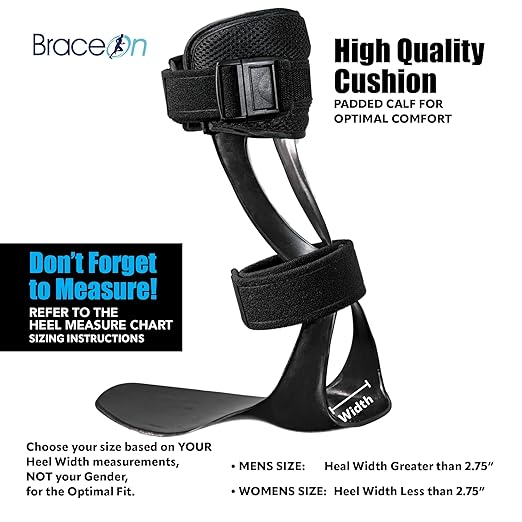 Brace On AFO S-Type - Drop Foot Stabilizer Brace, Moldable, Trimmable, Lightweight Polyethylene, Braces for Men, AFO Brace and Foot Drop Braces, Boot for Injured Foot, Men, Left