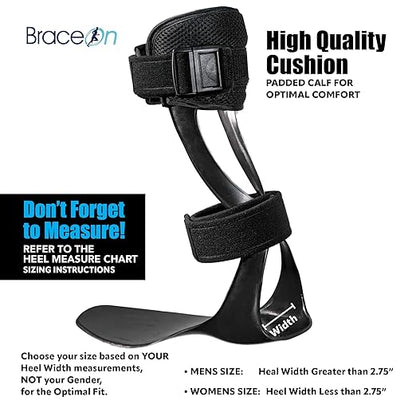 Brace On AFO S-Type - Drop Foot Stabilizer Brace, Moldable, Trimmable, Lightweight Polyethylene, Braces for Men, AFO Brace and Foot Drop Braces, Boot for Injured Foot, Men, Left