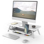 Fenge Monitor Stand Riser, Wooden Desk Shelf with 2-Tier Storage