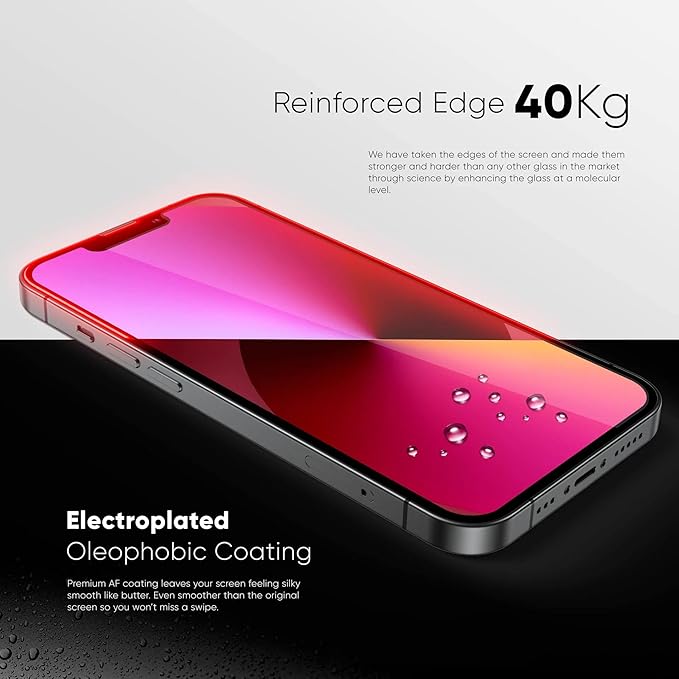 FLOLAB NanoArmour ONETIME PRO for iPhone 15 Screen Protector, Anti-Reflective, Anti-Rainbow, 3D Tempered Glass, Ultra Clear, Edge Reinforced, Easy Install, Dust-Free, Scratch Resistant