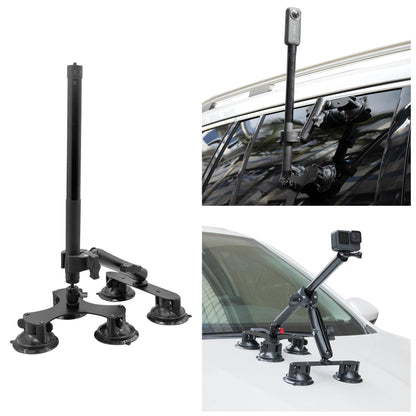 Taisioner Suction Car Mount for Camera Insta360 X5/X4/X3/X2/GO 3/ONE/RS Compatible with Gopro Max 360 Outside Car Mount with 67” Invisible Selfie Stick 5 in 1 Suction Camera kit for Action Camera