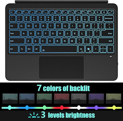 Magnetic Bluetooth Keyboard Cover for Surface Pro 12" 1st 12 inch Laptop Released in 2025 with Backlit (Black)