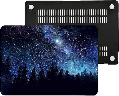 Compatible with MacBook Air 13 Inch Case 2017 2016 2015 2014 2013 2012 2011 2010 Release A1466/A1369, Plastic Hard Shell Case & Keyboard Cover & Screen Protector - Forest Night Sky