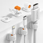 Sinjimoru Magnetic Cable Clips 6 Pack, Cord Organizer for Desk, White