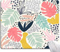 Mouse Pad, Colorful Palm Tropical Plants Mouse Pad, Square Waterproof Cute Mousepad Non-Slip Rubber Base Wireless Mouse Pads for Computer Office Laptop, Gaming Mouse Pads for Desk, Leaves