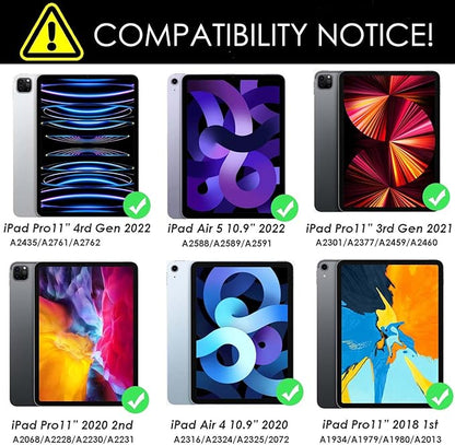 iPad Air 5th Keyboard Case for iPad Air 11 inch (M2) 2024/4th/3rd/2nd/1st Gen -iPad10.9 Air 5 /Air 4 Gen-7 Color Backlight,Touchpad Detachable Slim Cover with Pencil Holder (10.9"/11",Black)
