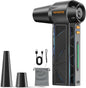 Compressed Air Duster, 300000RPM Powerful Electric Air Duster Rechargeable with LED Light and Brushless Motor, 4-Gear Cordless Mini Air Blower for Keyboard, Computers, Car, Outdoors (Black)