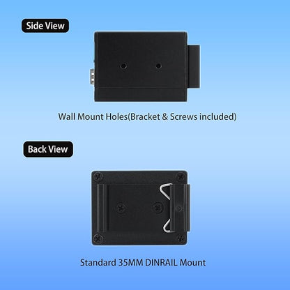 Industrial Mini Gigabit Ethernet Switch, 2-Port RJ45 + 1-Port SFP, Unmanaged Network Switch,Plug & Play,Fanless Metal Design,AC Power Supply(Non PoE)