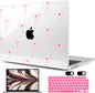 MEEgoodo Case for M4/M3/M2 MacBook Air 13.6 inch Case 2025 2024 2022, Fit Model A3240/A3113/A2681, Laptop Hard Shell with Keyboard Cover Compatible with MacBook Air 13 inch, Bows & Little Hearts