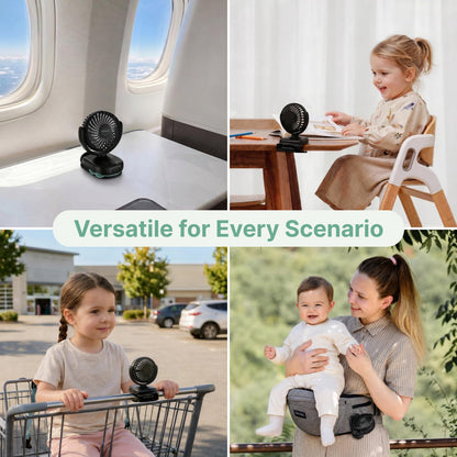 Momcozy Portable Stroller Fan with Clip, 4-Speed Mini Cooling Fan, 0.26 Lb