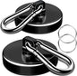 LOVIMAG Strong Magnets with Hooks, 200LBS+ Heavy Duty Magnets with Epoxy Coating for Cruise, Magnetic Hooks with Swivel Carabiner Hook, Powerful Neodymium Magnet for Hanging, Kitchen,Garage-2 Pcs