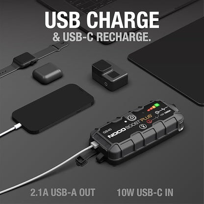 NOCO Boost GB40: 1000A UltraSafe Jump Starter – 12V Lithium Battery Booster Pack, Portable Jump Box, Power Bank & Jumper Cables - for 6.0L Gas and 3.0L Diesel Engines