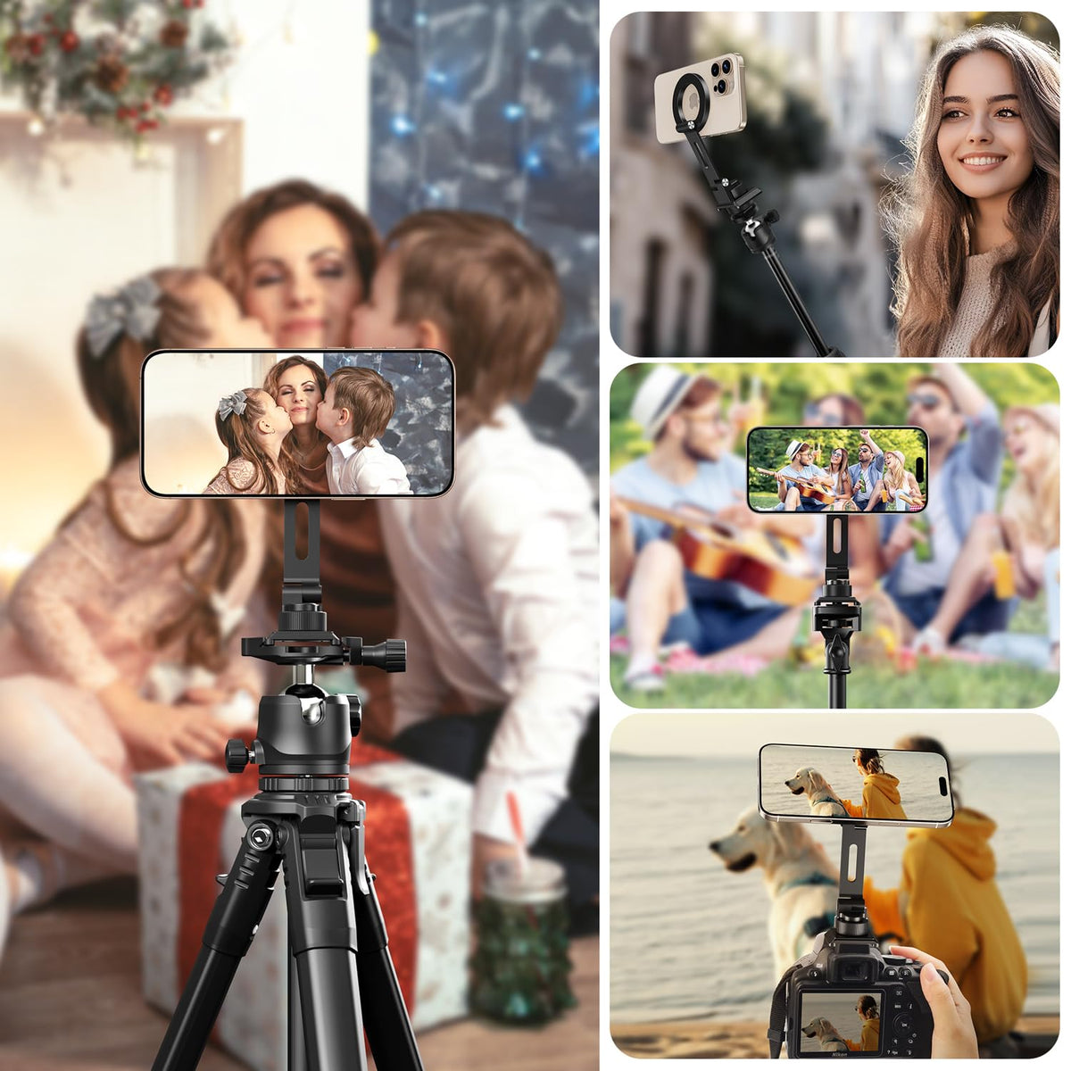 elitehood Magnetic Phone Tripod Mount, Magsafe iPhone Cold Shoe Arca Mount