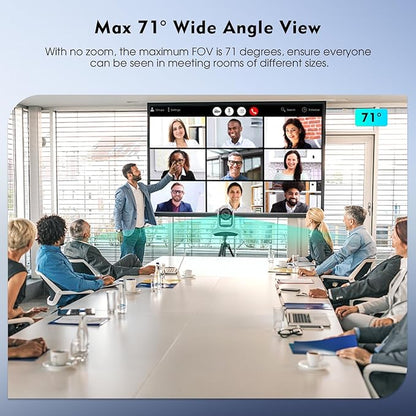 TOALLIN Wireless PTZ Conference Room Camera, 10X Optical Zoom, 1080P Full HD Video Calling and Streaming, Wireless Conference Webcam for Video Conferencing/Church Services Worship/Online Teaching