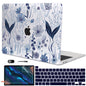 LCMOCICO for MacBook Pro 13 Inch Case 2022 2021 2020 Release A2338 M2 M1 A2251 A2289, Plastic Hard Shell Case for MacBook Pro 13.3 inch with Touch Bar & Touch ID, Navy Blue Wild Flowers