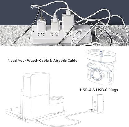 [2025 UV-Coating] COLSUR Wireless Charging Station, 3 in 1 Charging Station, Alarm Clock with Wireless Charger, iPhone 12/13/14/15/16 Pro/13 Mini/13 Pro Max/12 pro, AirPods